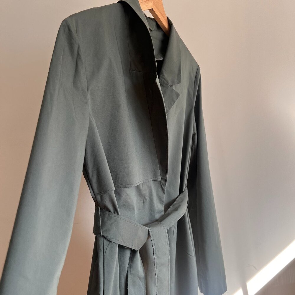 Cos Tailored Trench Coat Olive Green View 6